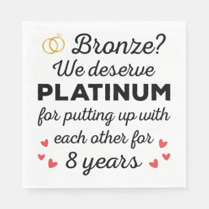 Serviette En Papier 8ème anniversaire Mariage I - Bronze Funny Couple
