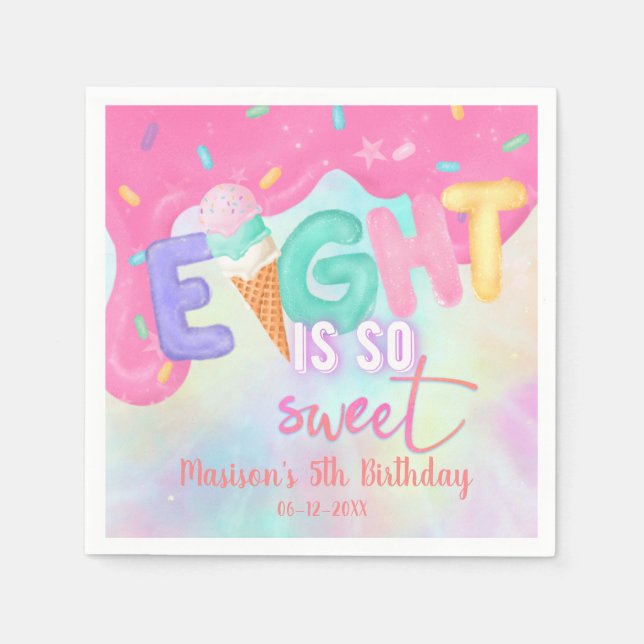 Serviette En Papier 8ème est si doux Pink Frosting Napkins (Devant)