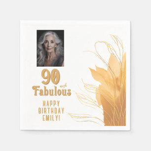 Serviette En Papier 90 et Fabulous Gold Foliage 90e anniversaire Photo