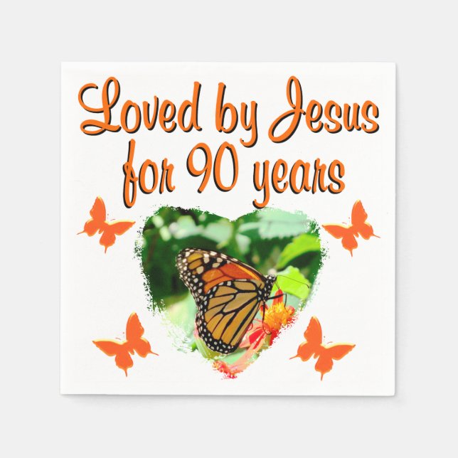 SERVIETTE EN PAPIER 90E ANNIVERSAIRE (Devant)