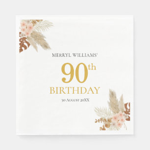 Serviette En Papier 90e anniversaire boho floral Papier Napkin