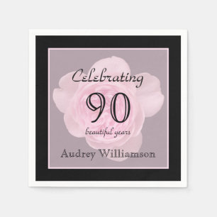 Serviette En Papier 90e anniversaire de fête Rose papier serviettes