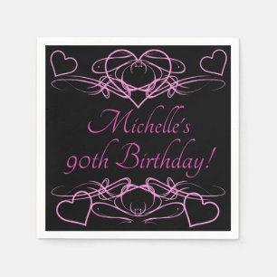 Serviette En Papier 90e anniversaire de la femme