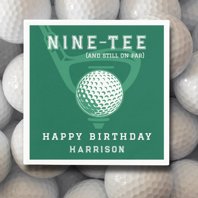 Serviette En Papier 90e Anniversaire de la fête de golf Thème moderne  (Créateur téléchargé)