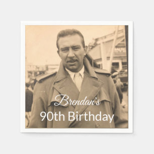 Serviette En Papier 90e anniversaire de la photo masculine