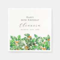 90e anniversaire Décembre Fleur de naissance Holly
