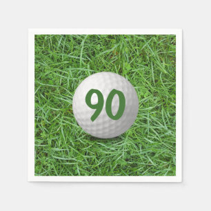 Serviette En Papier 90e anniversaire Golf Ball on Grass Napkins