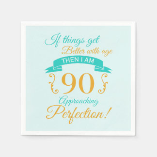 Serviette En Papier 90e anniversaire mieux avec l'âge