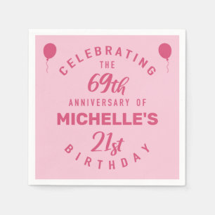 Serviette En Papier 90e anniversaire mignon Personnalisé