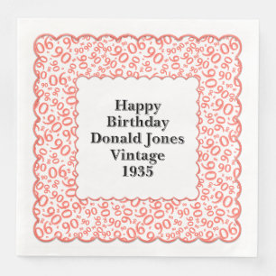 Serviette En Papier 90e anniversaire Numéro Motif St Jacques Corail/Bl