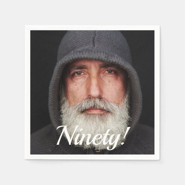 Serviette En Papier 90e anniversaire photo 90 (Devant)