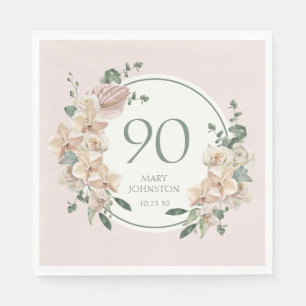 Serviette En Papier 90e anniversaire Tropical Floral