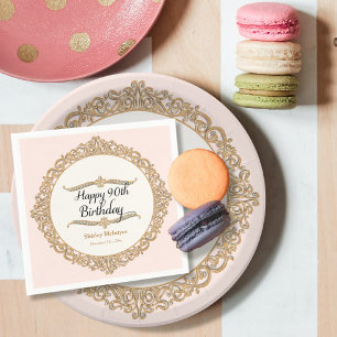 Serviette En Papier 90e Fête d'anniversaire joyeuse Décor