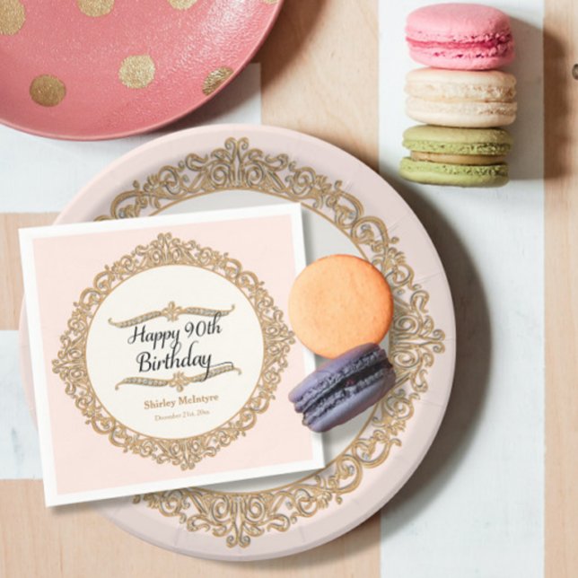 Serviette En Papier 90e Fête d'anniversaire joyeuse Décor (Créateur téléchargé)