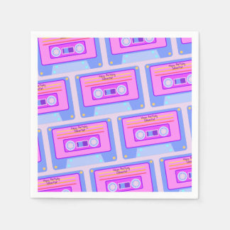 Serviette En Papier 90s 80s Vaporwave esthétique Joyeux anniversaire