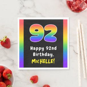 Serviette En Papier 92e anniversaire : Rainbow Spectrum # 92, Nom pers