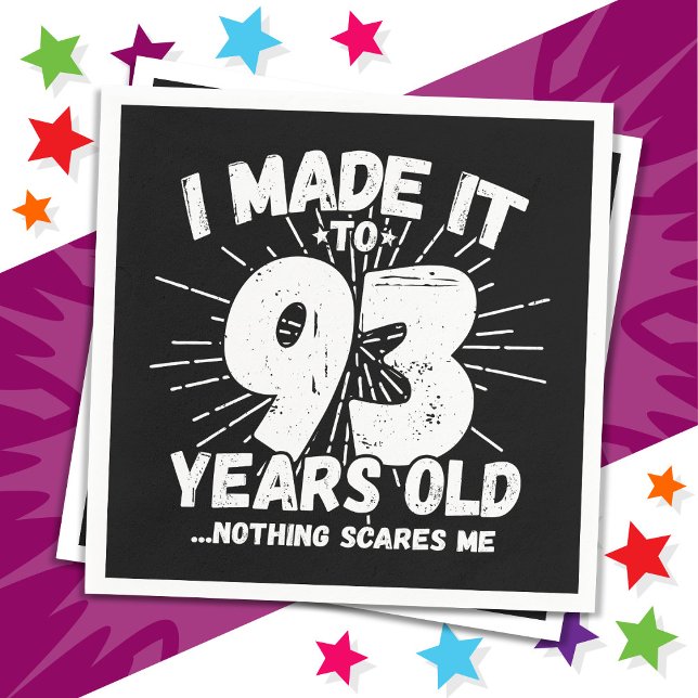 Serviette En Papier 93 Ans Mème sarcastique vieux drôle 93ème annivers (Créateur téléchargé)