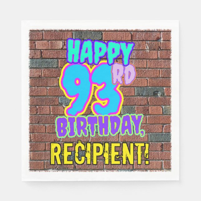 Serviette En Papier 93e anniversaire ~ Amusant, Graffiti urbain inspir (Devant)