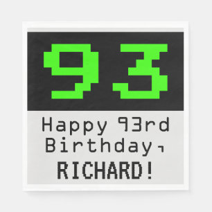 Serviette En Papier 93ème anniversaire - Nerdy / Geeky Style "93" & No