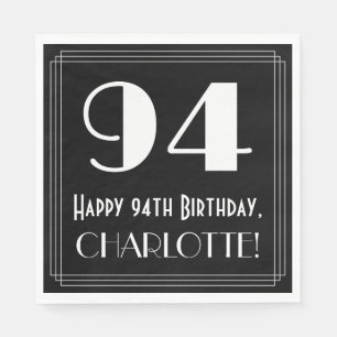 Serviette En Papier 94e anniversaire ~ Art Déco Inspiré Look "94", N