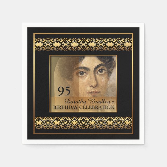 Serviette En Papier 95e anniversaire Fête Papier photo serviettes (Devant)