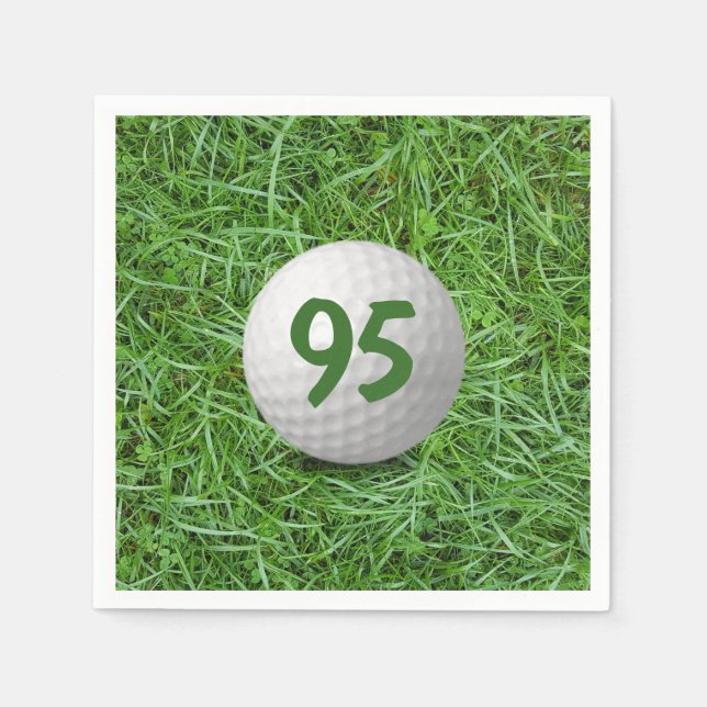 Serviette En Papier 95e anniversaire Golf Ball on Grass Napkins (Devant)