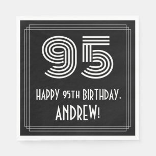 Serviette En Papier 95ème anniversaire : Art Déco Inspiré Look "95" +