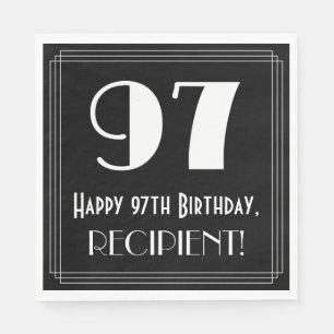 Serviette En Papier 97e anniversaire ~ Art Déco Inspiré Look "97", N