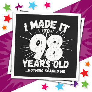 Serviette En Papier 98 Ans Mème Sarcastique vieux drôle 98ème Annivers