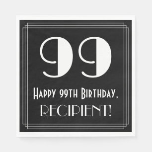 Serviette En Papier 99e anniversaire ~ Art Déco Inspiré Look "99", N