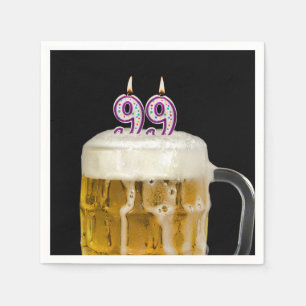 Serviette En Papier 99e Anniversaire Bière en noir