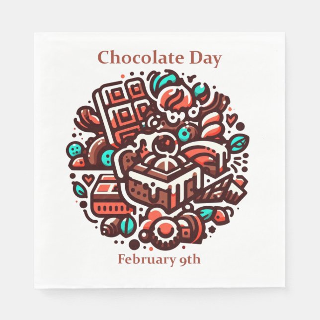 Serviette En Papier 9 février - Journée du chocolat (Devant)