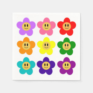 Serviette En Papier 9 fleurs de couleur de la fierté arc-en-ciel LGBT