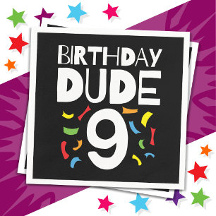 Serviette En Papier 9e anniversaire 9 ans fête des garçons Anniversair