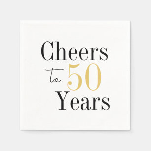 Serviette En Papier À 50 ans, fête au Black Gold Minimal