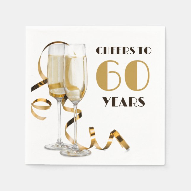 Serviette En Papier À 60 Ans Anniversaire Milésime  (Devant)