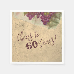 Serviette En Papier À 60 ans, fête du vin pour un soixantième annivers