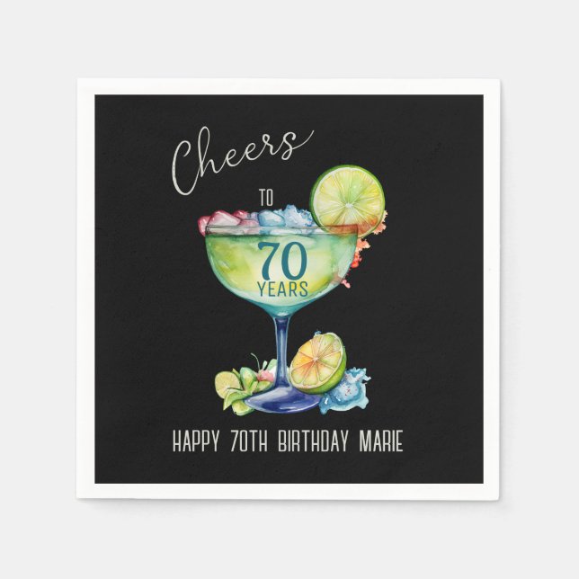 Serviette En Papier À 70 Ans Anniversaire de Naissance  (Devant)