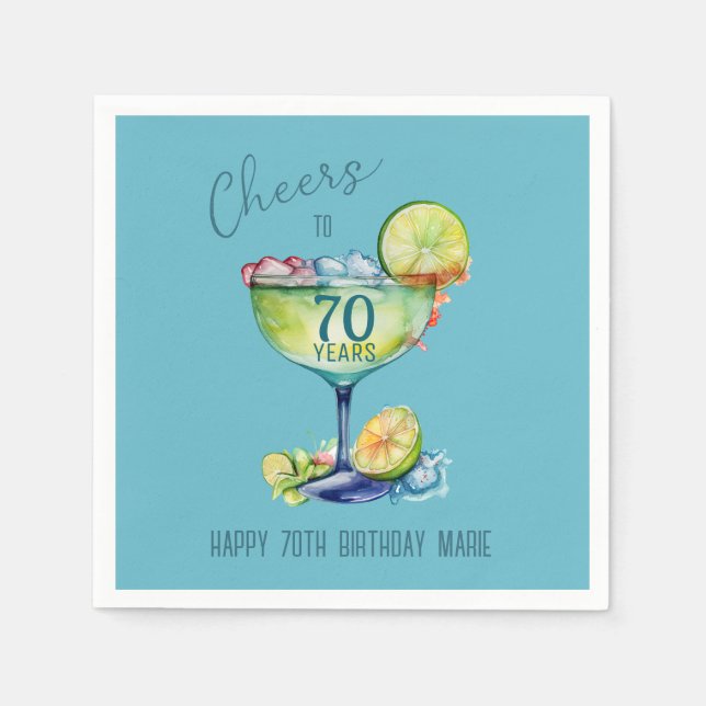Serviette En Papier À 70 Ans Milestone Anniversaire  (Devant)