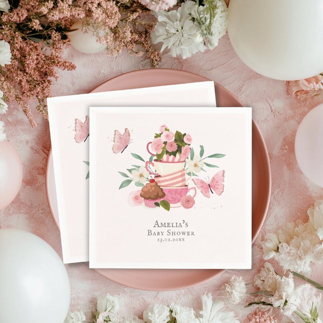 Serviette En Papier A Baby is brewing garden tea party Baby shower (Créateur téléchargé)