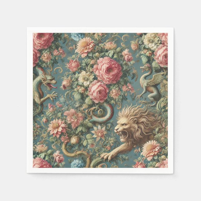 Serviette En Papier A Blooming Mythos – Mythical Victorian Design (Devant)