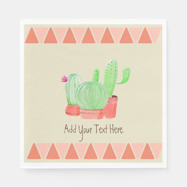 Serviette en papier A Cactus Trio (Devant)