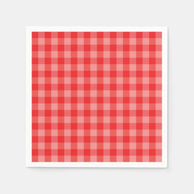 Serviette en papier à carreaux Gingham rouge class (Devant)