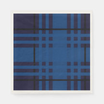 Serviette en papier à carreaux tartan Blue Jewel