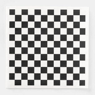 Serviette En Papier à damiers race noire et blanche