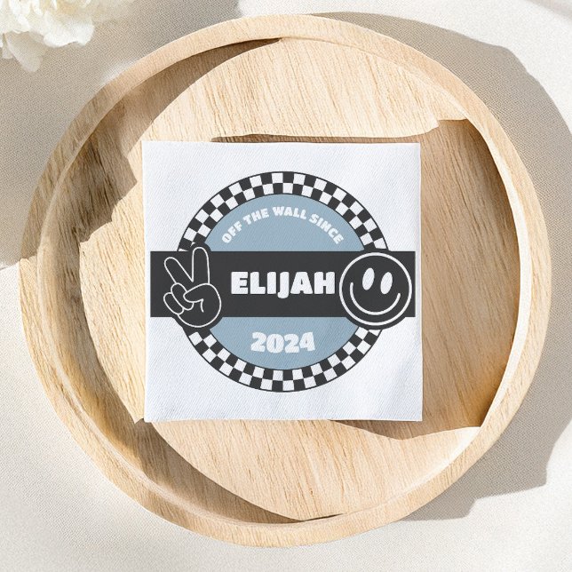 Serviette En Papier À damiers Skateboard Super Hippie Birthday (Créateur téléchargé)