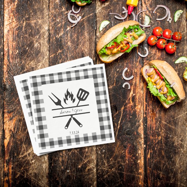 Serviette en papier à dîner de répétition à carrea (Créateur téléchargé)