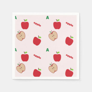 Serviette En Papier A est pour la pomme rose