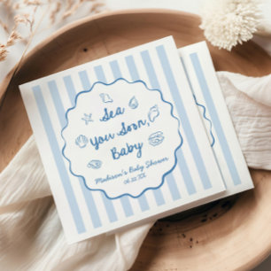 Serviette En Papier À la Mer Bientôt Bébé Shower Côtier