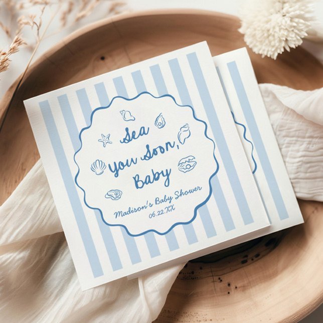 Serviette En Papier À la Mer Bientôt Bébé Shower Côtier (Créateur téléchargé)